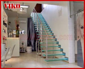 Wholesale Steel Cable Stair VK66SC TreadTempered glasAluminum Baluster Glass Handrail 304 Stainless Steel Carbon SteelPowder-coate from china suppliers