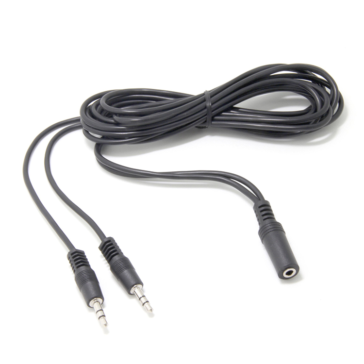2 female to 1 male 3.5mm Stereo Jack Headphone Speaker Audio Y Splitter Cable