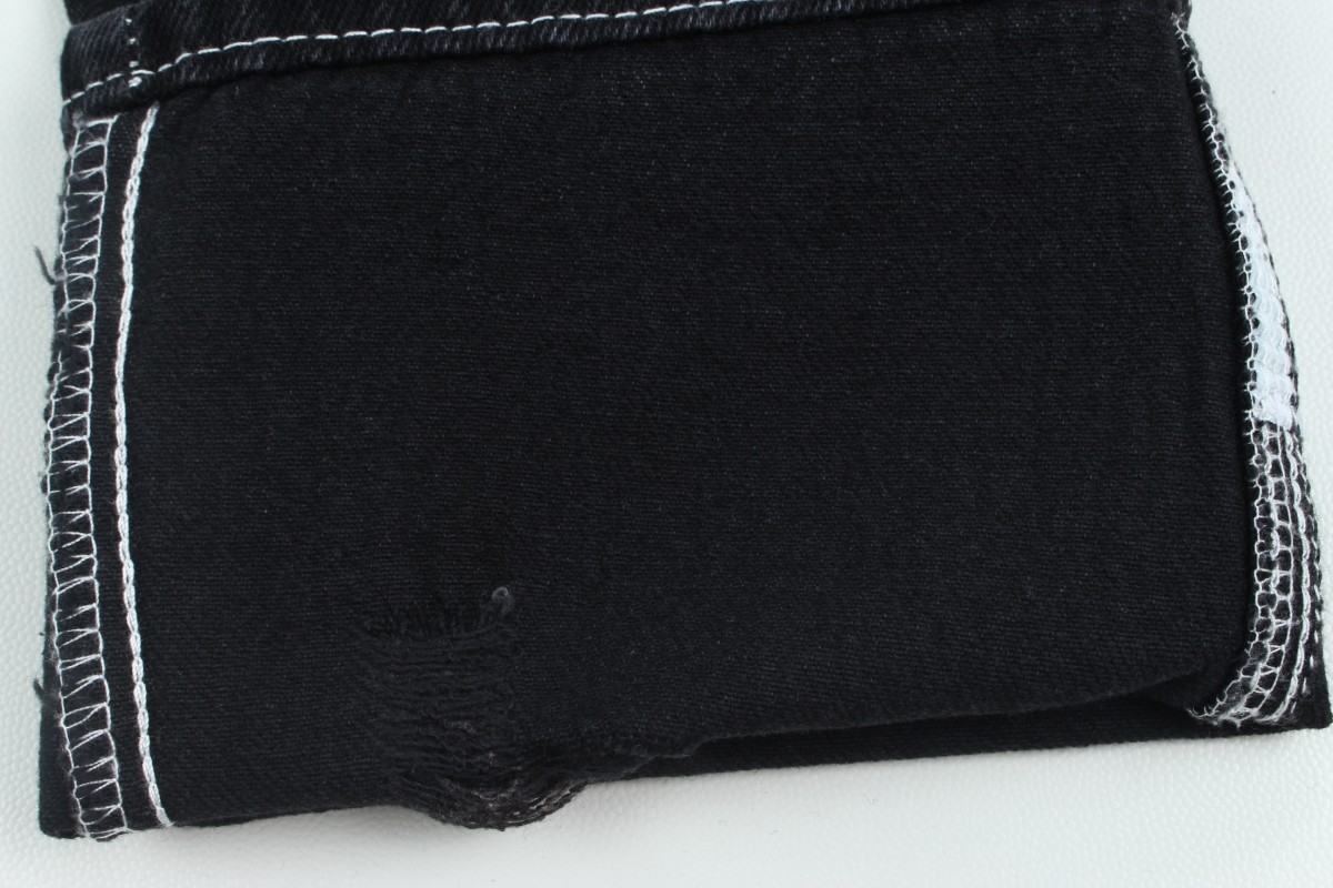 10.5 Oz 100% Cotton Black And Black Backside Rigid Denim Jeans Fabric
