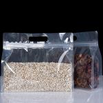 clear plastic Snack Zipper bag eight sides seal Zipper Block Square Flat Bottom