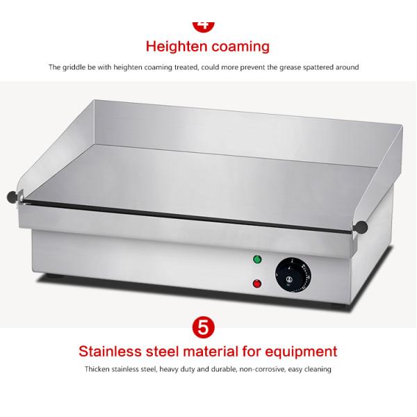 Restaurant Kitchen Equipment Outdoor Flat Plate Electric Grills for Perfect Hamburger