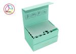 Personalized Perfume Beauty Box Green Color Rectangle Shape Coated Paper