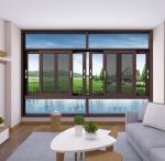 Level 6 Water Tightness Aluminum Double Glass Screen Window with Heat Insulation
