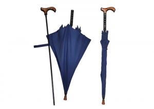 Wholesale Adjustable Height Golden Stand Hiking Stick Umbrella , Walking Cane Umbrella For Climbing from china suppliers