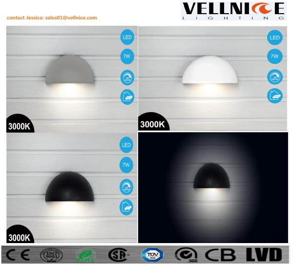 Quality 7W IP65 Outdoor LED Wall Lights half ball shaped can be charged pured aluminum body for sale
