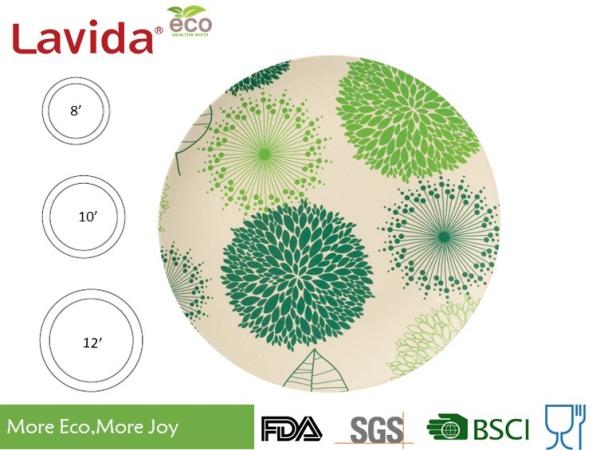 Outdoor Indoor Big Biodegradable Bamboo Plates Latest Design For Beach House /