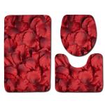 Romantic Valentine'S Day Toilet Mat Set 3 Piece Bath Rug Set non slip