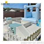 Beige White Kids Soft Play Playground Indoor With Inflatable Bounce House