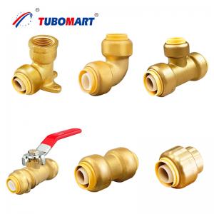 Wholesale Hot Cold Water Pex Push Fittings Lead Free Quick Connect Brass Fittings PN10 PN16 from china suppliers