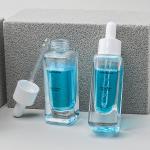 30ml Square Essence Oil Serum Dropper Bottles Clear Glass Body Skincare Packing
