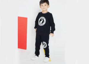 Black Kids Boys Clothes Boys Crew Neck Sweater And Long Pant Big Rubber Printing