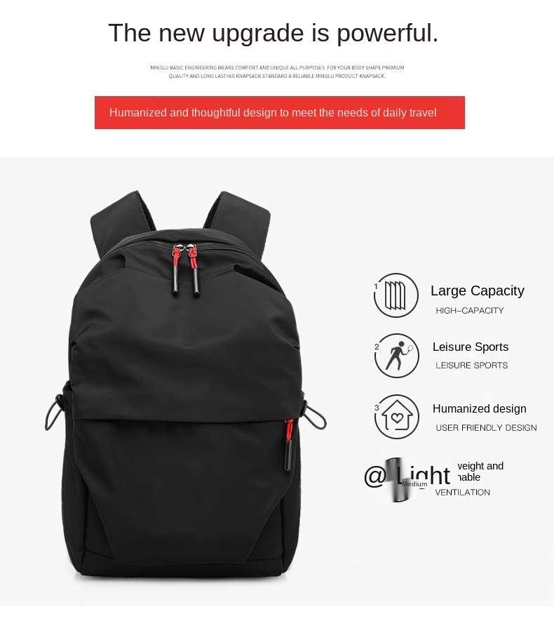 Wholesale custom logo men's and women's white backpack portable waterproof backpack fashion school bag