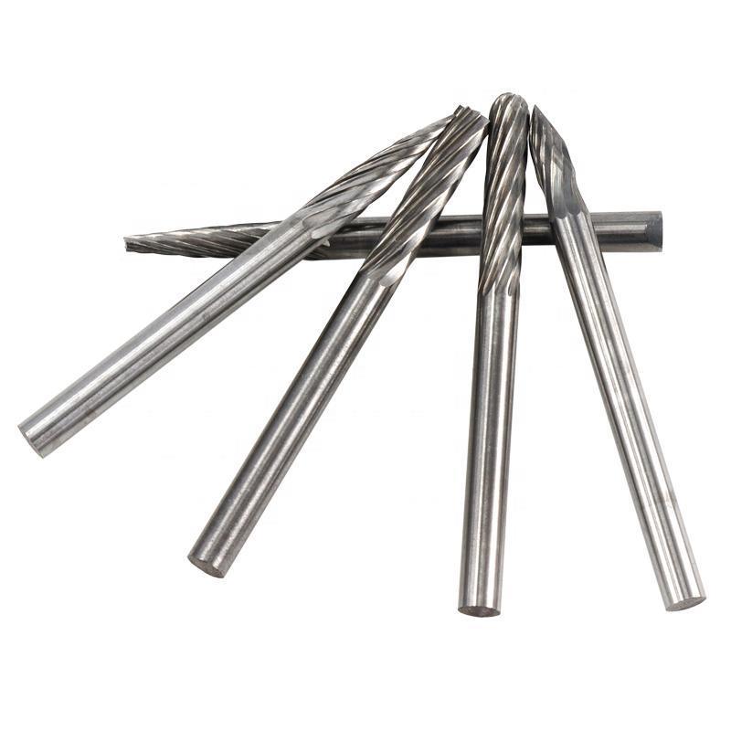 8PCS 6mm 1/4&quot; Shank Die Grinder Bit Tool Double Cut Solid Woodworking Premium Tungsten Steel Carbide Rotary Burr Set