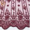 Buy cheap Elegant Bridal Red Beaded Lace Fabric African Style Customized For Dress from wholesalers