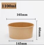 500ml 750ml 1000ml 1300ml 1500ml Disposable Kraft Paper Bowls