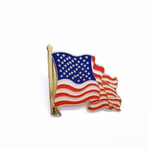 Wholesale 1 Inch United States Flag Lapel Pins , Soft Enamel Silver Lapel Pin from china suppliers