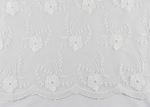 Dubai Guipure White Embroidered Lace Fabric Fabric , Scalloped Edge Lace Fabric