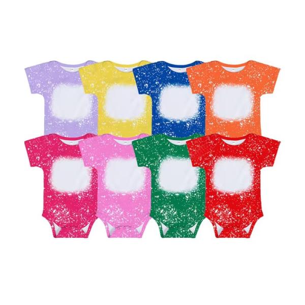 Multicolored Short Sleeved Sublimation Tie Dye Romper Blanks Light Weight