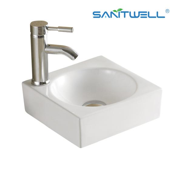 AB8320 Art Basin Wall Wash Ceramic Basin Square Shape Hand Wash Above Counter