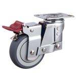 6 Inch Rubber / Polyurethane Rotating Wheel Shock Absorption Castors for Heavy