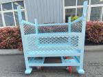 Foldable Mesh Powder Coating Metal Pallet Cage For Warehouse Logistics