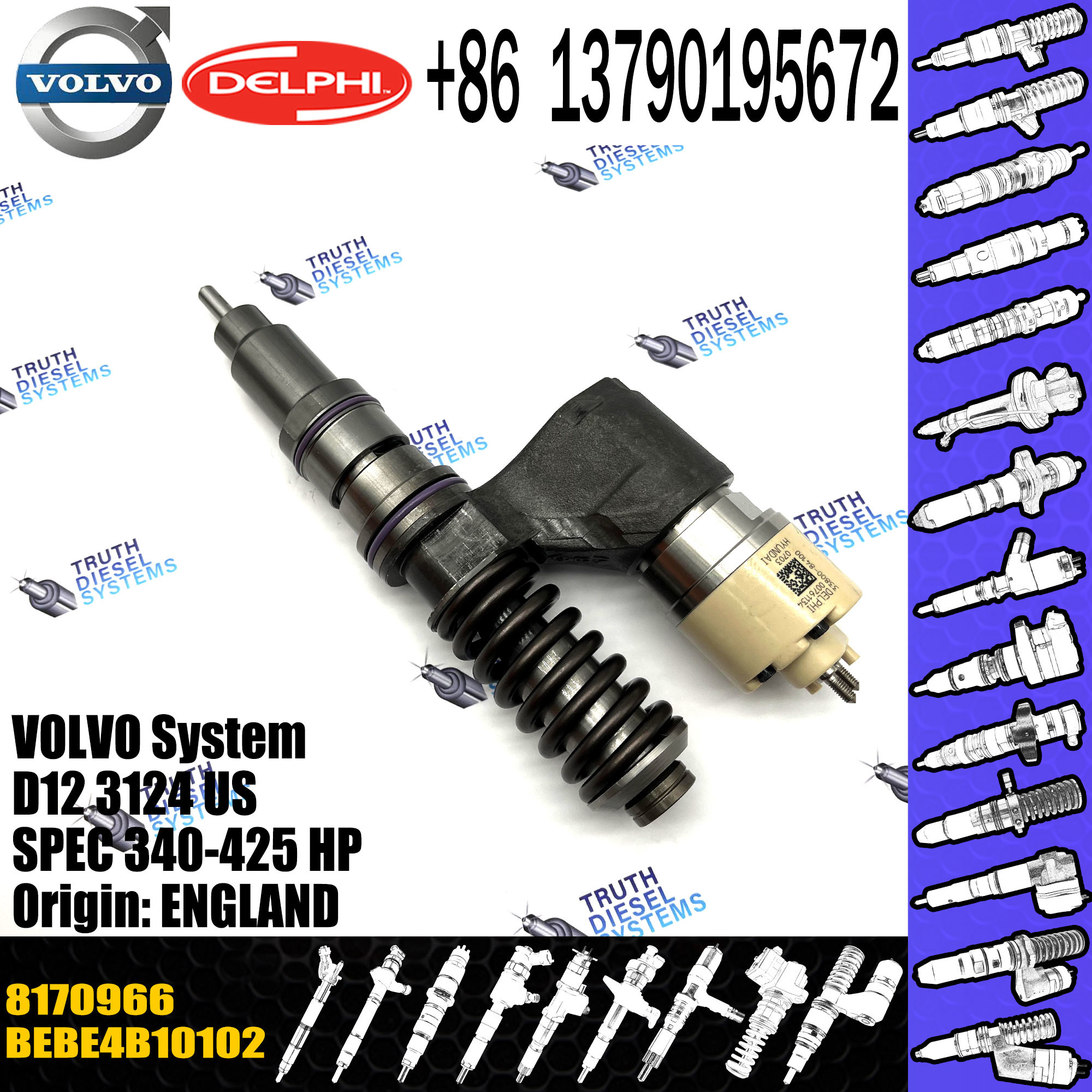 New 3964820 8113177 BEBE4B10001 BEBE4B10102 EUI Electric Unit FH12 FM12 Euro 2 Engine Diesel Fuel Injector For VOL FM