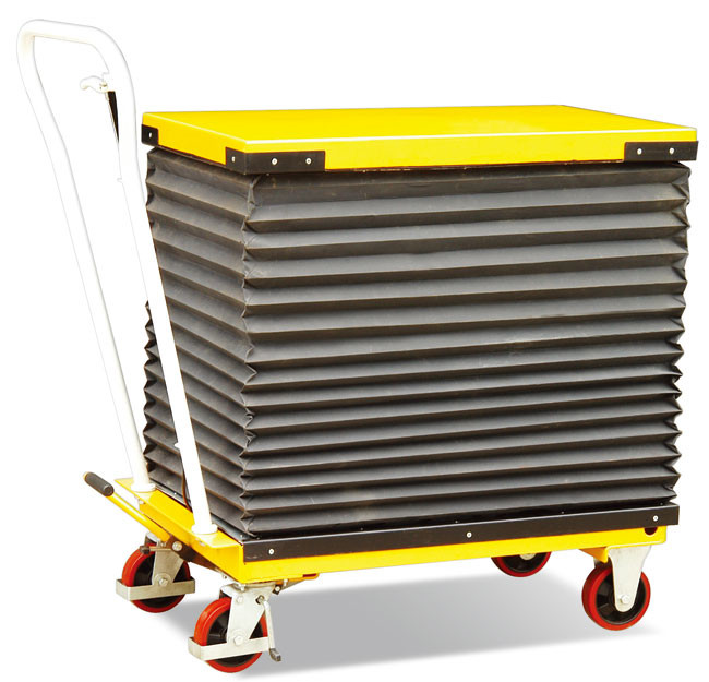 520x1260mm Mobile Manual Lift Table 2000 Lbs 500kg Maximum Height 1600mm