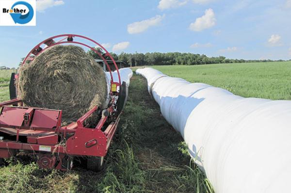 White PP Woven Hay Bale Stack Covers 160gsm , Woven Polypropylene Hay Bale
