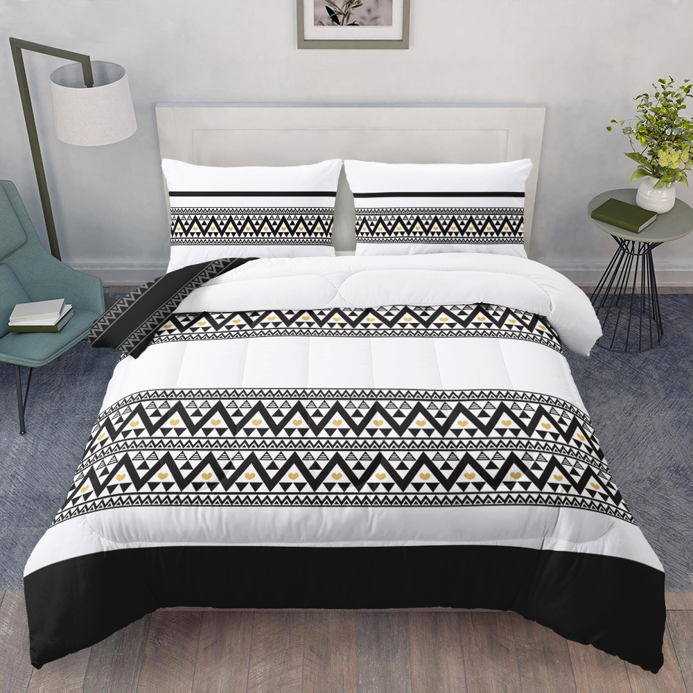 Add a Touch of Sophistication to Your Bed with Geometric Pattern Flannel Bedding Set