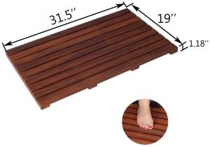 Wholesale 1.18in IWS53380 Teak Wood Bath Mat E1 MDF Bathroom Non Slip Mat from china suppliers