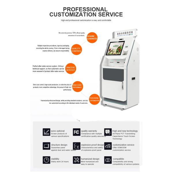 Manufacturer Oem Odm Android/Windows High Brightness Touch Screen Monitor Lcd Self Service Report Print Terminal