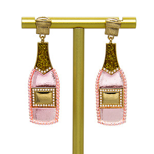 Champagne Bottle Fashion Jewelry Earrings Morganite Stud Earrings OEM ODM