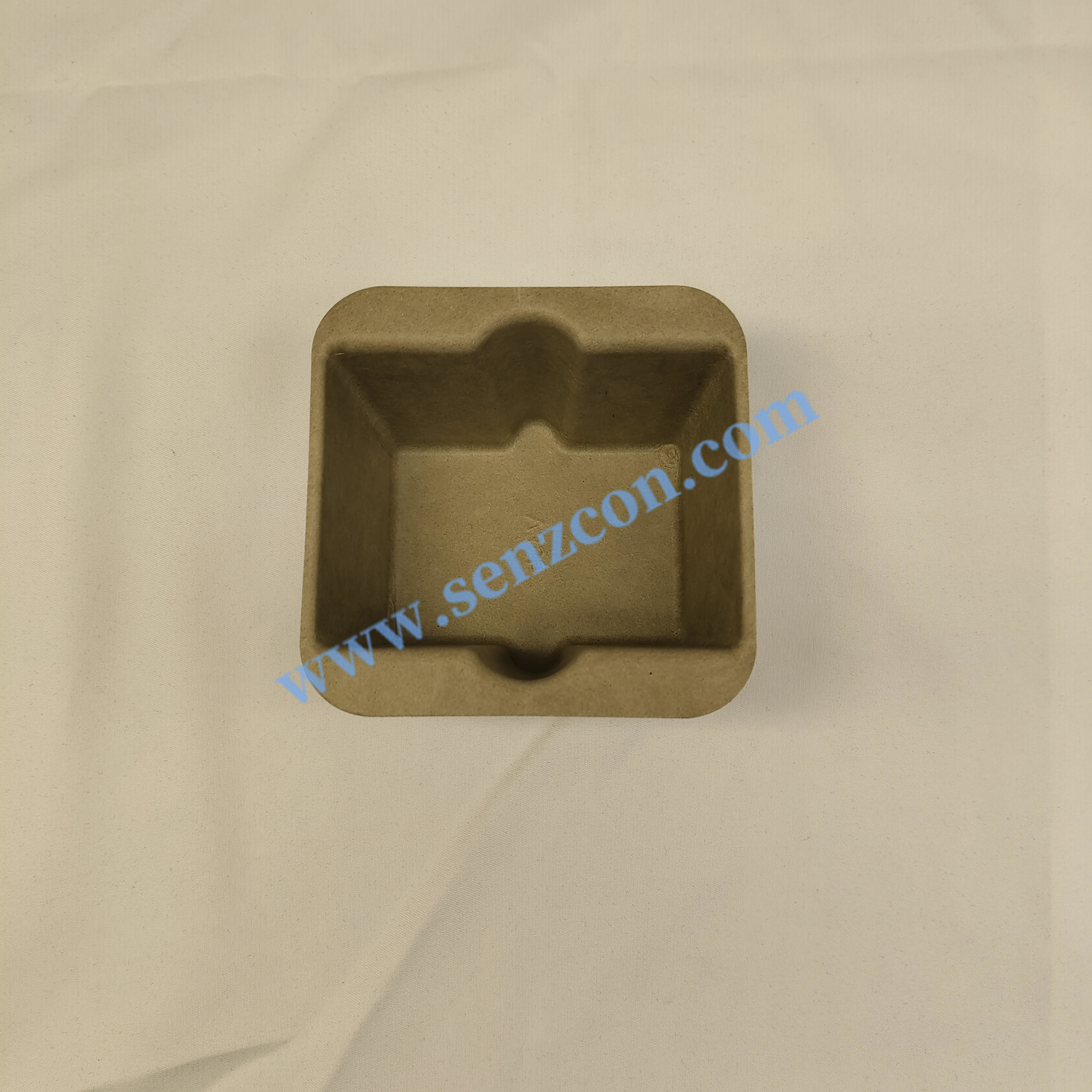 Direct supply from the factory: Dark green pulp molding packaging bases for high-end perfumes. These bases are wet-pressed, waterproof and shockproof.