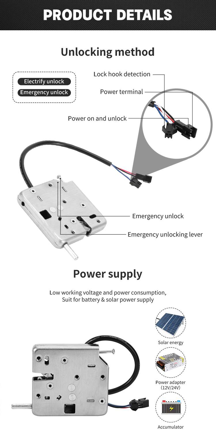 DC24V 430 Stainless Steel Electric Cabinet Lock With Lever