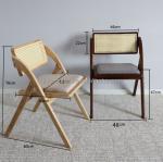 Wooden Rattan Folding Living Room Dining Chairs Modern Design Style for Dining