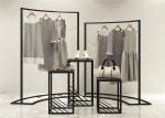 Simple Exquisite Metal Display Racks And Stands Black For High End Clothing Shop