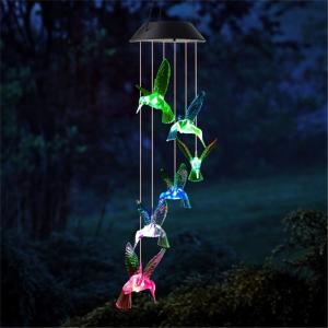 Wholesale Solar Changing Color Hummingbird Wind Chime from china suppliers