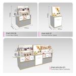 Customized Skincare Store High Cabinet with Lightbox Gray Wooden Beauty Display