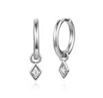 Option Stone Color Trendy 18k Real Gold Plated Hoop Dangle Earring in 925