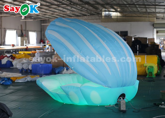 Giant 4mH Colorful Lighting Inflatable Led Shell For Wedding Decoration