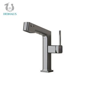 Wholesale Three Modes Adjustable Flow Pull Out Basin Faucet Modern Bathroom Sink Faucet from china suppliers