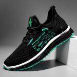 Black cool Men's Flyknit Sport Shoes Knitted Upper sample free