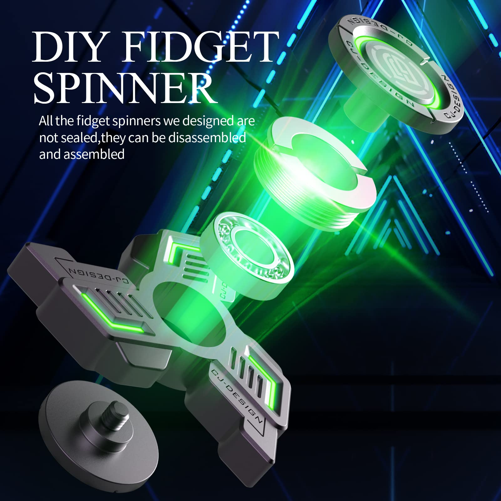 Metal Finger Hand Toy for Adults Teens Kids ADHD Fidget Spinner Anti-Anxiety Puzzle