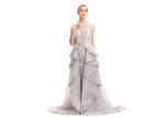 Embroidery Flower Sleeveless Evening Dress / Wave - Like Shape Wedding