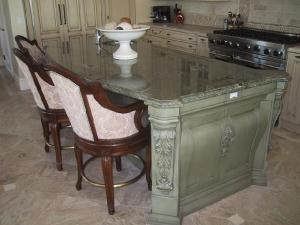 China Countertops - Sea Foam Green Granite Countertops For Kitchen Design on sale