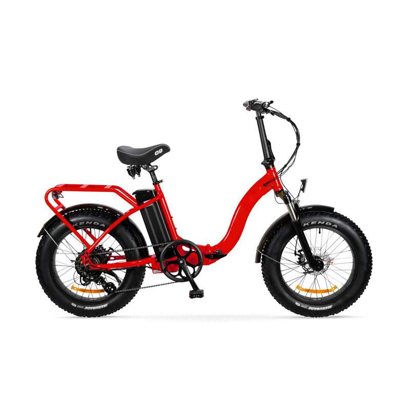 2024 Newest Red Portable Folding Electric Bike with 20 inch Snow Fat tire and 48V 13Ah battery Foldable Ebike OEM