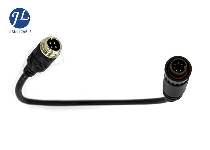 Commercial Black Adapter Waeco 6 pin Connected 4 Pin Screw Connector Backup Camera Cable