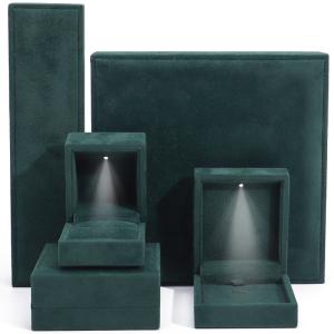 Wholesale Dark Green Soft Touch Velvet Luxury Jewelry Packaging Box with Shining LED Light from china suppliers