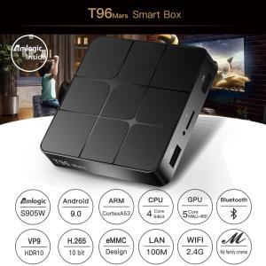 Wholesale 16GB EMMC OTT Android TV Box Amlogic S905w Android 9 T96 Mar 100*100*18mm from china suppliers