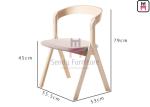 Unfoldable Miniforms Ash Wood Dining Chair D53cm Fabric Leather